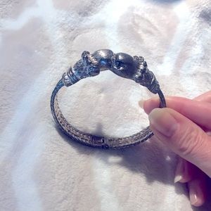 Monet Silver-Tone Eagle Clasp Bracelet